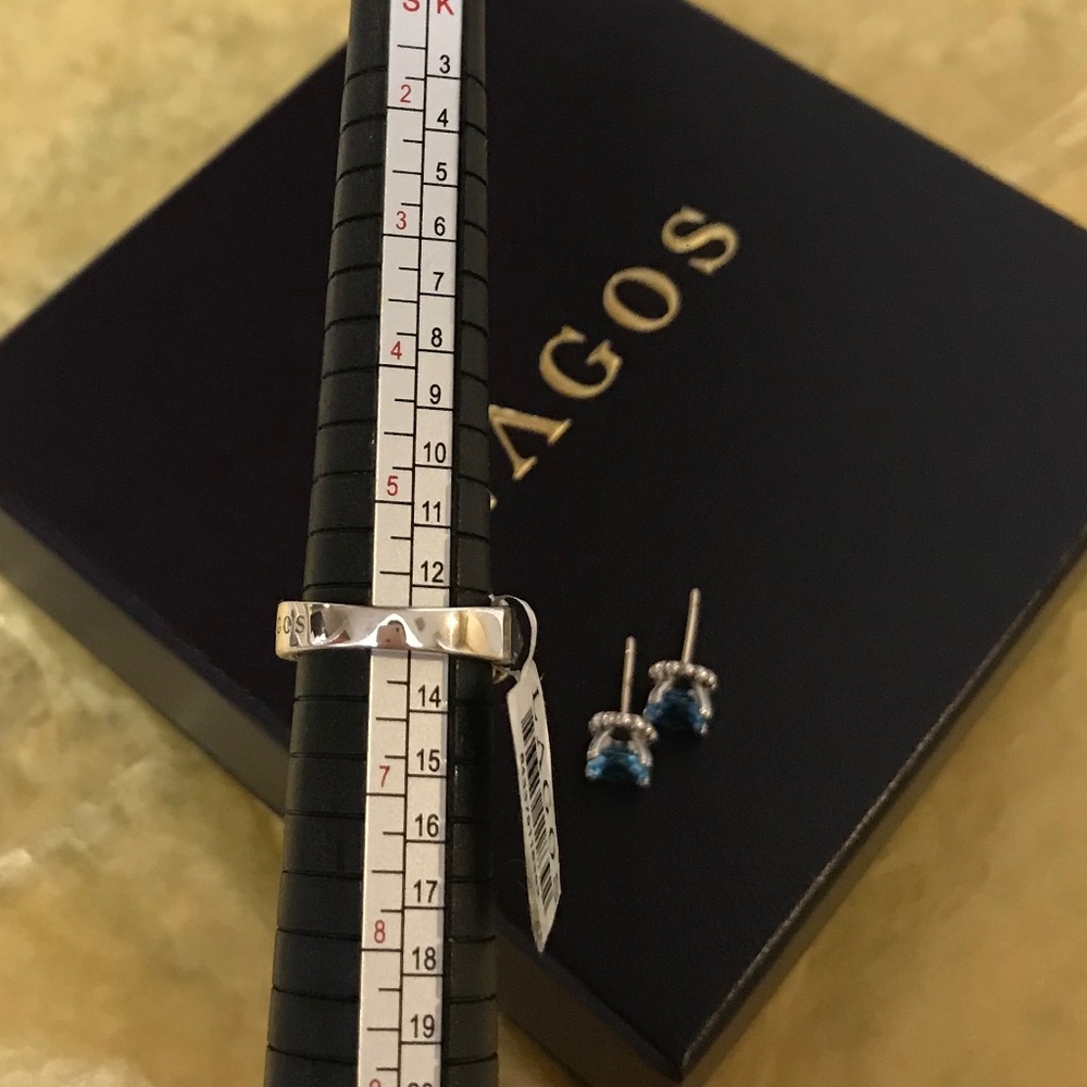 Lagos Blue Topaz Ring&Earrings - Picture 15 of 16